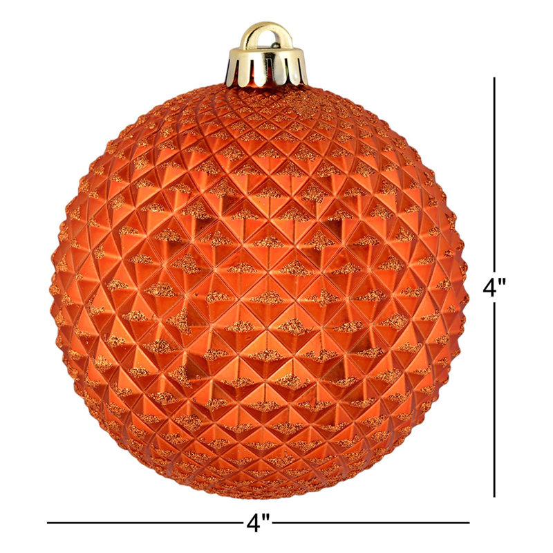 Ornement boule Durian Glitter, Orange brûlé