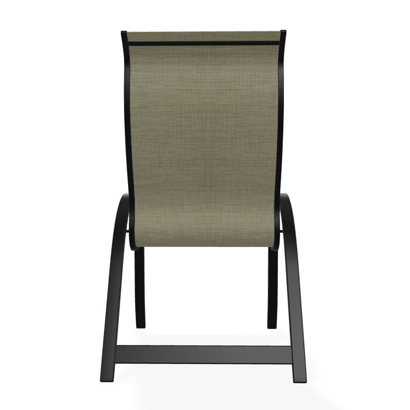 Aruba 1 Outdoor Dining Armchair, Textured Black, Bristol Taupe Sunbrella®