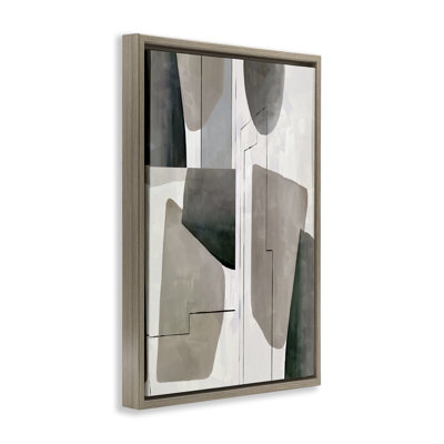 Art mural contemporain sur toile flottante brune à motif géométrique contemporain, design par cartissi