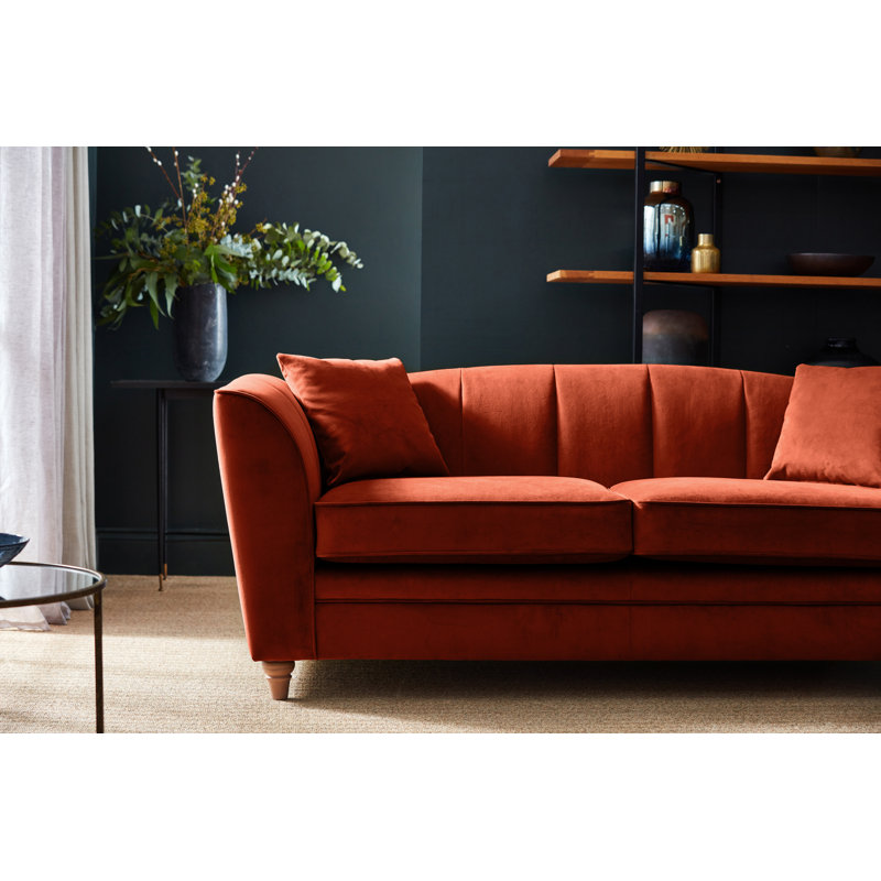 Laverton 194Cm Velvet Flared Arm Sofa, Umber