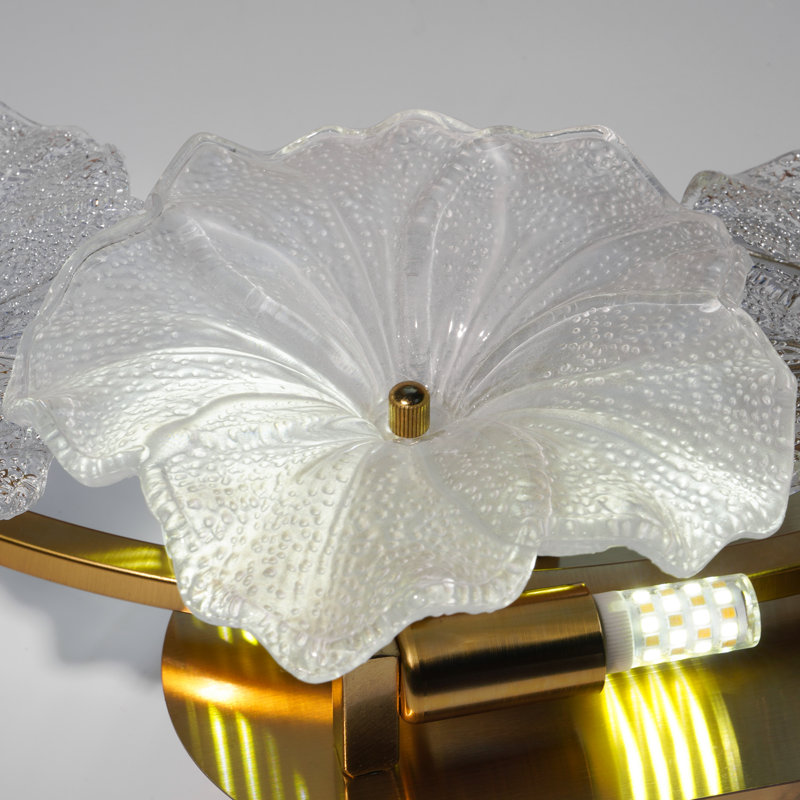 Modern 4 - Light Luxury Wall Sconce With Crystal Flower Accents
