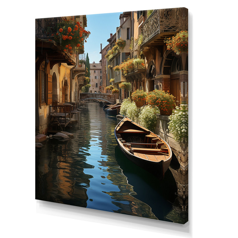 Art français sur toile, "French charme canal", H 40 po x l 30 po x P 1,5 po, Toile tendue