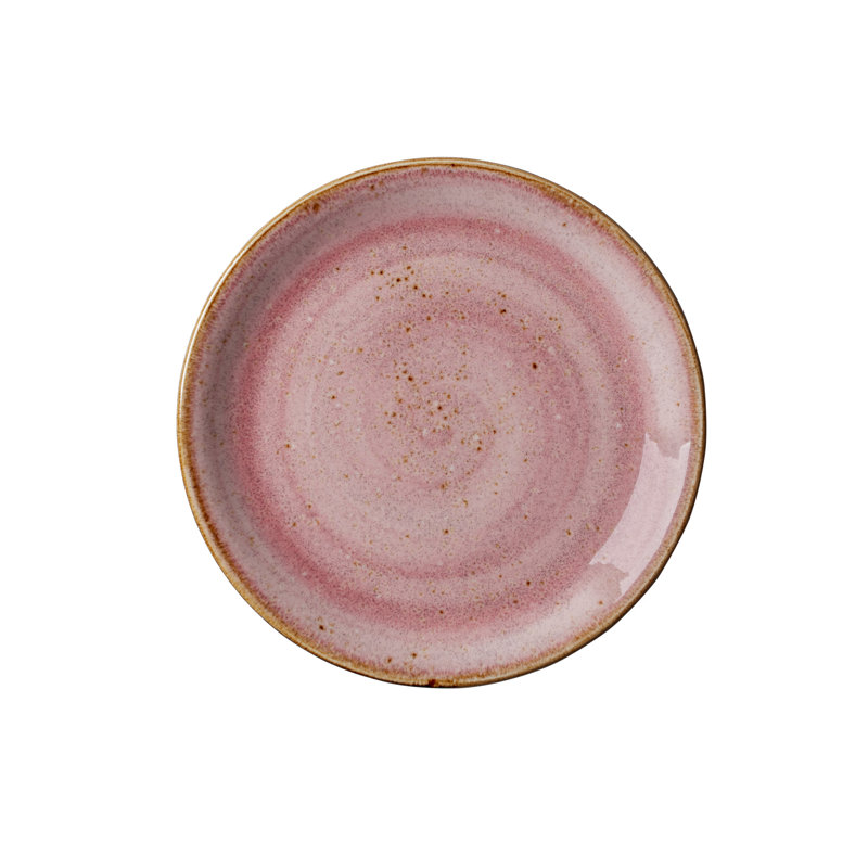 Assiette en forme de pomme craquelée, Rose/brun