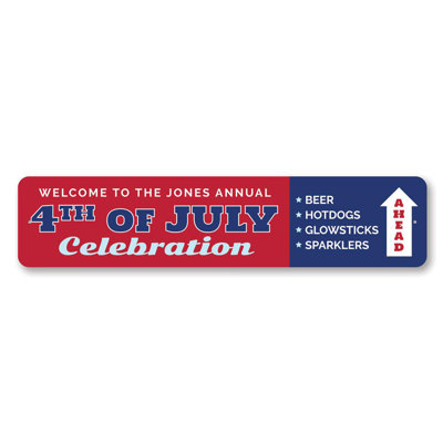 Annual 4Th Of July Celebration Custom Aluminum Sign