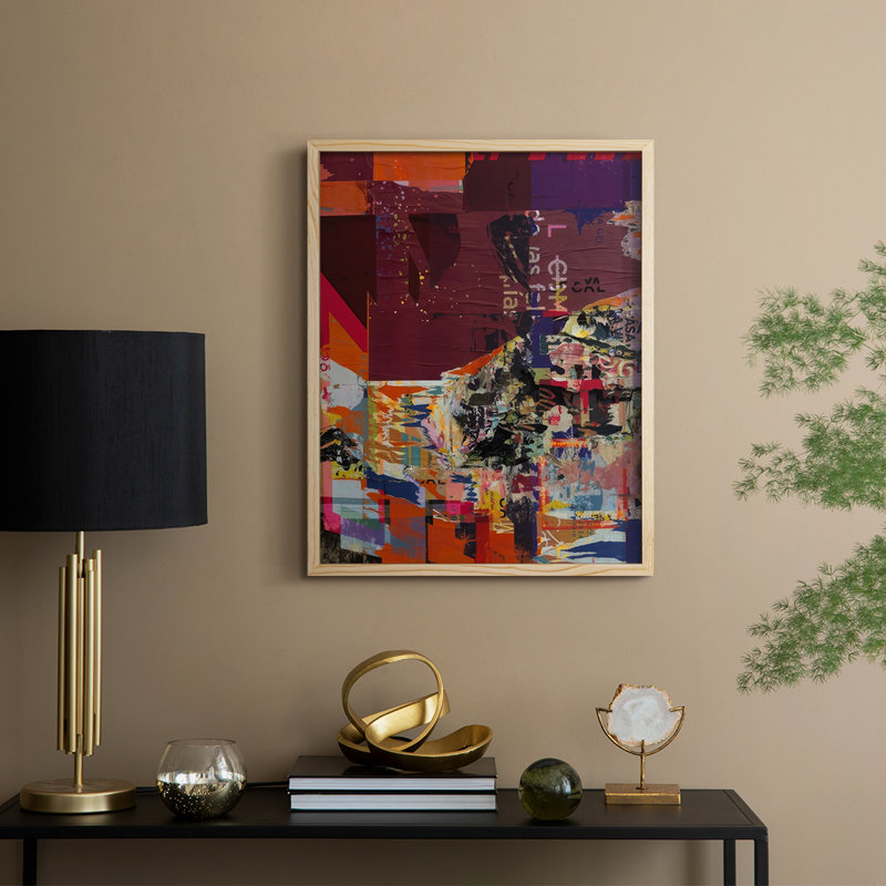 Wheatpaste Shrine II Framed Print - Solid Wood, Natural, 15" H x 12" W