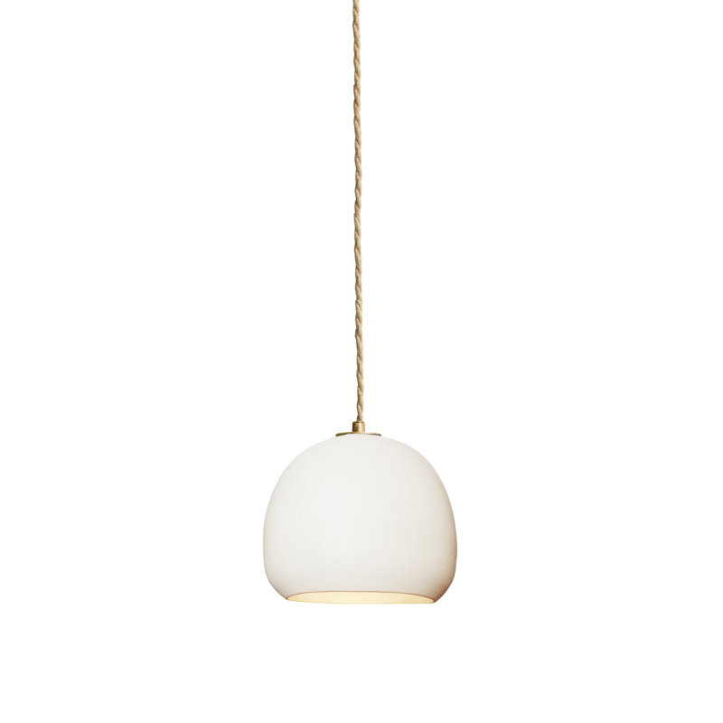 Luminaire suspendu 1 lumière collection Clay, Corde de bateau, Blanc
