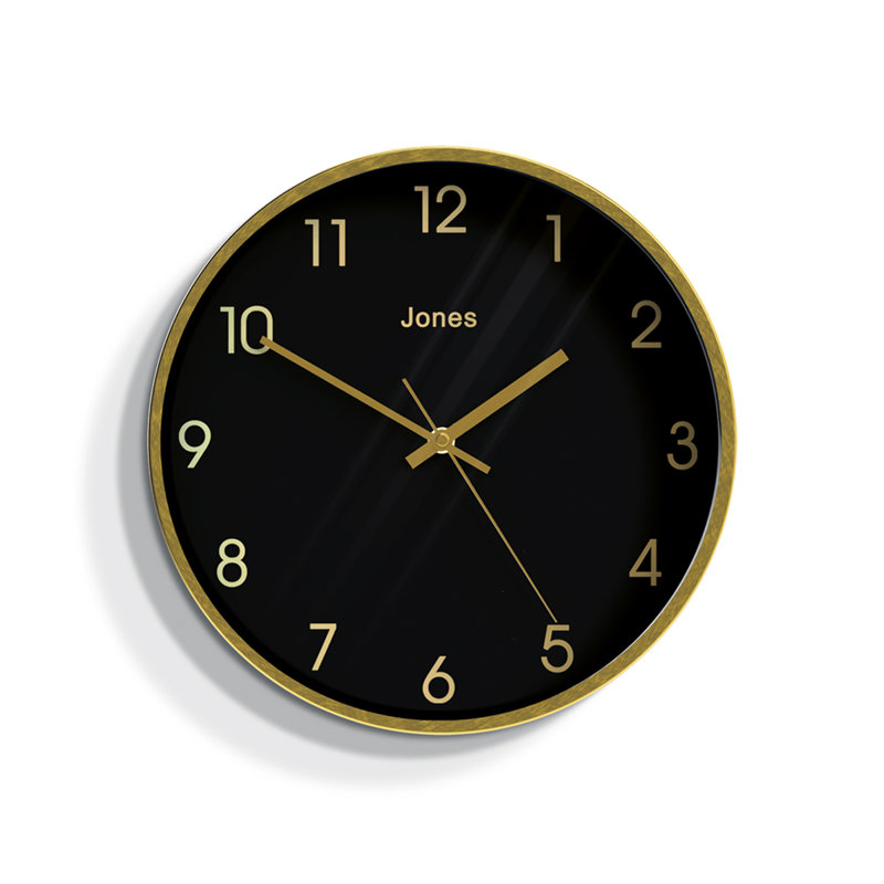 Metal Wall Clock, Brushed Gold
