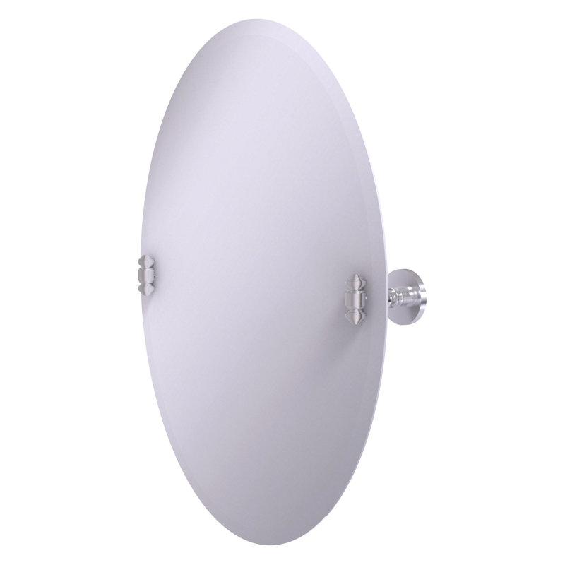 Gober Metal Wall Mirror, Satin Chrome, 29 H x21 W x 2.5 D