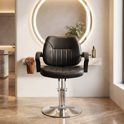 Salon Chair for Hair Stylist, Barber Chair Styling Chairs Professional Hydraulic Salon&Spa Equipment 360 Degree Swivel Hair Chair Black