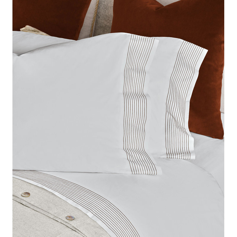 Ensemble de draps en lin Marsden, Double, Blanc / shale