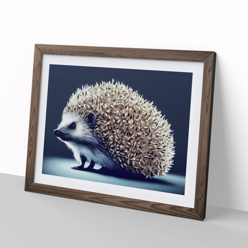 View of a Hedgehog Vol.4 - Framed Print, 46cm H x 64cm W x 2cm D, Walnut