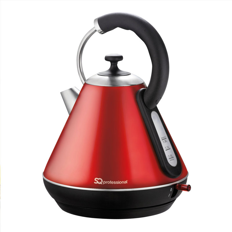 SQ Professional Gems 1.8L Stainless Steel Electric Tea Kettle, Ruby (Red)