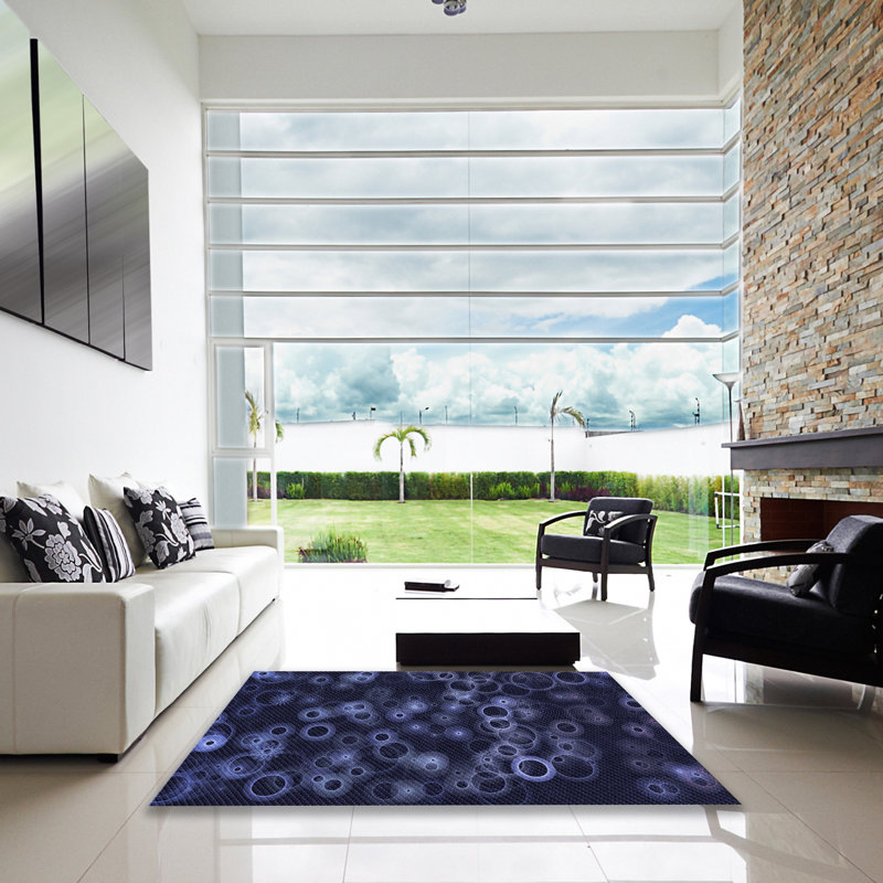Tapis 100% à motifs lavables à la machine 2989 1, Carré 7 pi