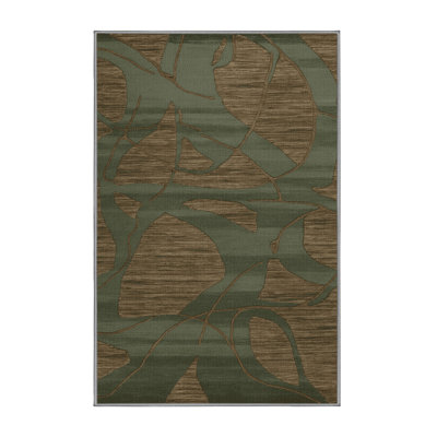 Machine Washable Abstract Brown Area Rug