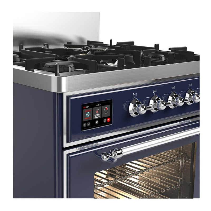 Majestic III Series 30 Inch Dual Fuel Range with 5 Sealed Burners in Emerald Green (Natural Gas, Burnished Trim), Chrome
