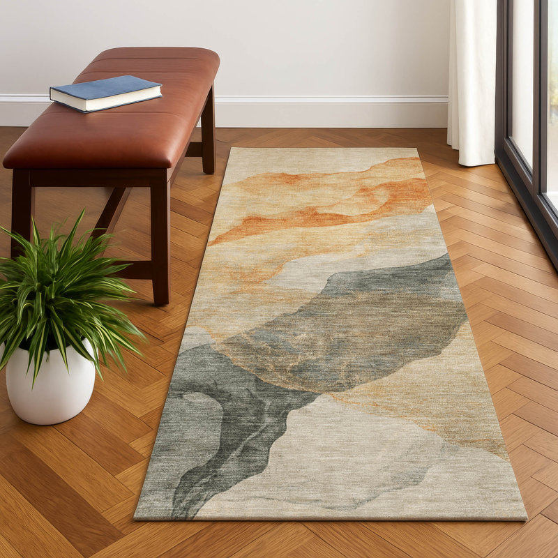 Premium Machine Washable Jacquez AMF1793 Modern Rug, Runner 2'3" x 7'6"