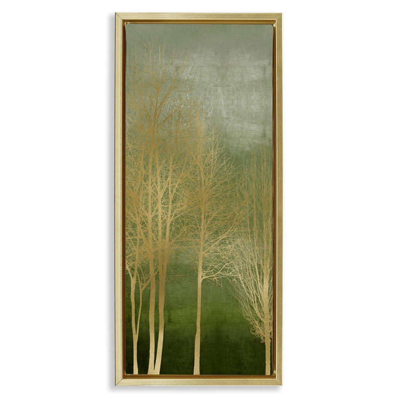 Cadre flottant Minimal Gold Branches, design par Kate Bennett, H 31 po x l 15 po, Cadre flottant métallique doré