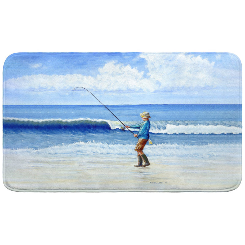 Tapis de bain Surf Pêche, L 30 po x l 18 po