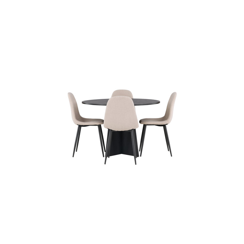 Alaniz 4 - Person Dining Set, Beige, Beige