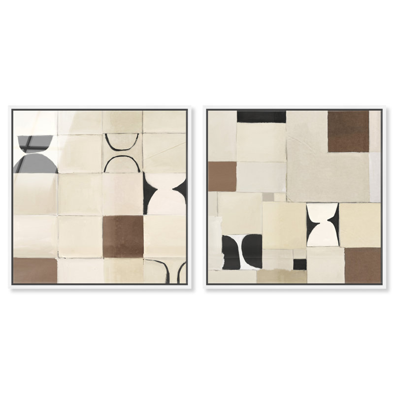 Boho Tiles Set High-Gloss Frameless Acrylic Glass Wall Art Abstract Print by Oliver Gal, Ready to Hang, 12 x 12, 31"H x 31"W