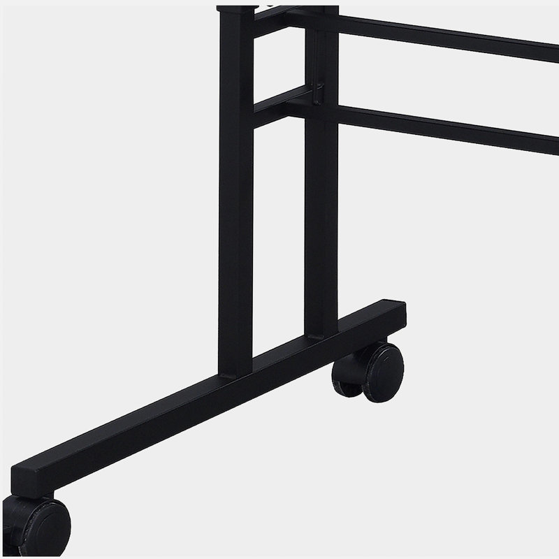 Mobili adjustable height mobile writing desk - equipped with movable shelves and locking wheels, Black