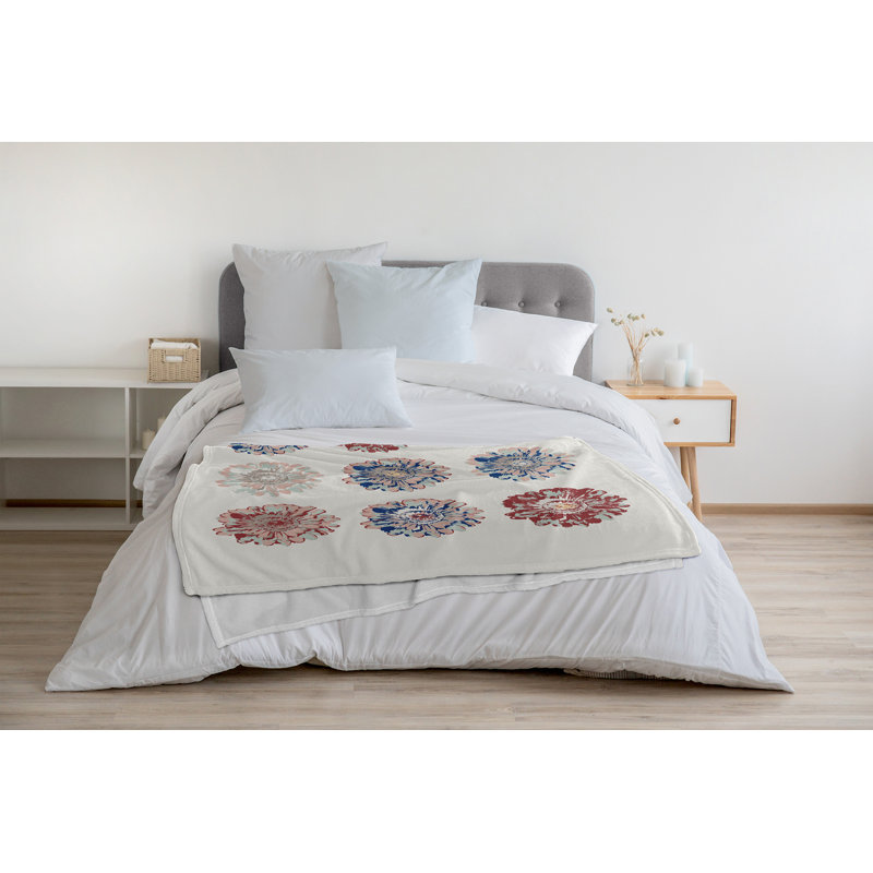 Happy Hippy Fleece Throw Blanket, 30" W x 40" L, 1.75, Ligonberry Red