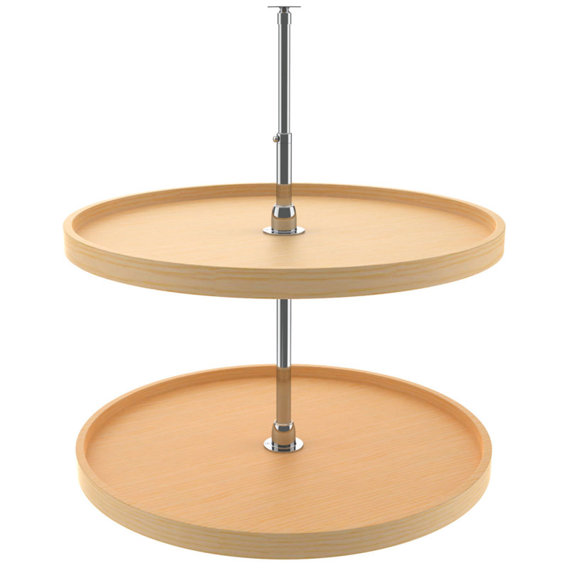 Wood Full-Circle 2-Shelf Lazy Susans for Corner Base Cabinets, 28.0" W