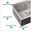 Évier de cuisine encastrable 30 po x 19 po x 10 po à cuve simple encastrable en acier inoxydable calibre 16