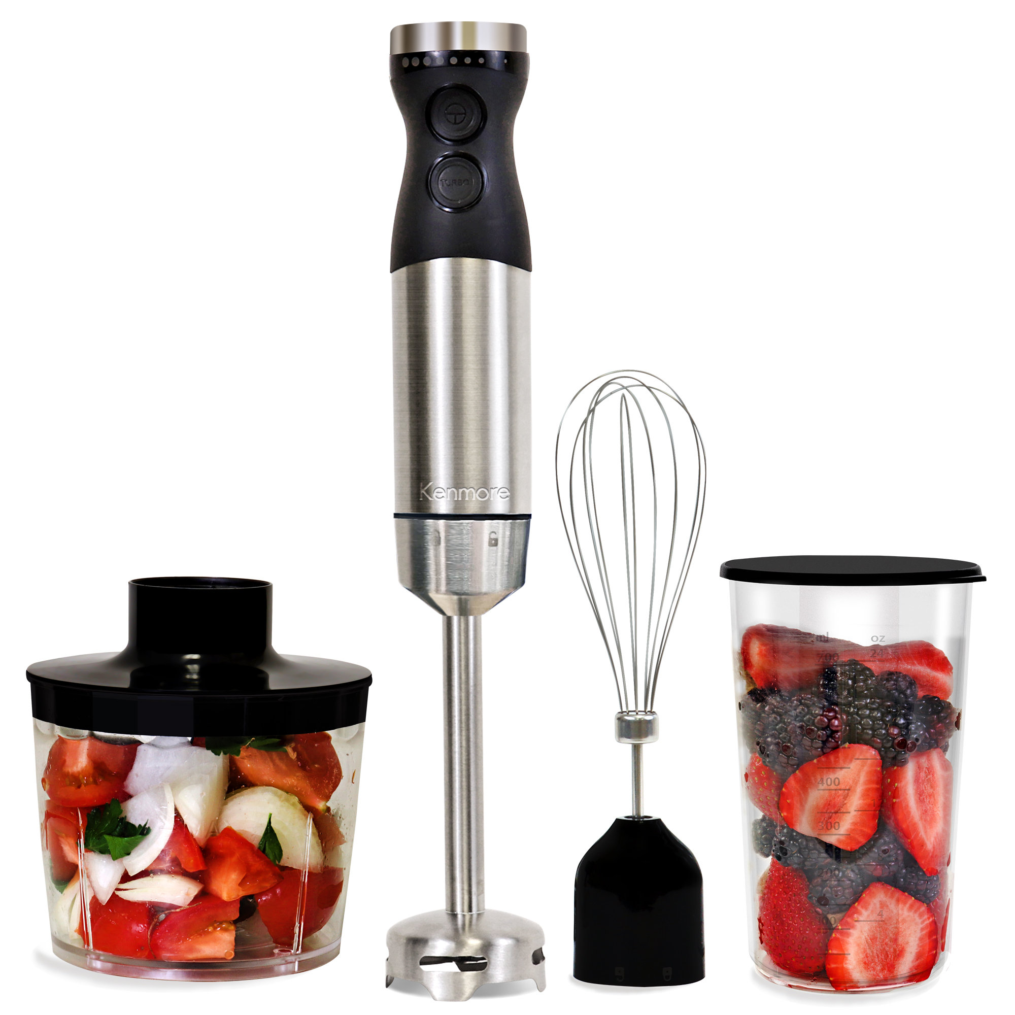 Kenmore Immersion Hand Blender Set with Food Chopper and Whisk