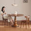 Table de salle à manger ronde en bois massif brun noisette-119893773