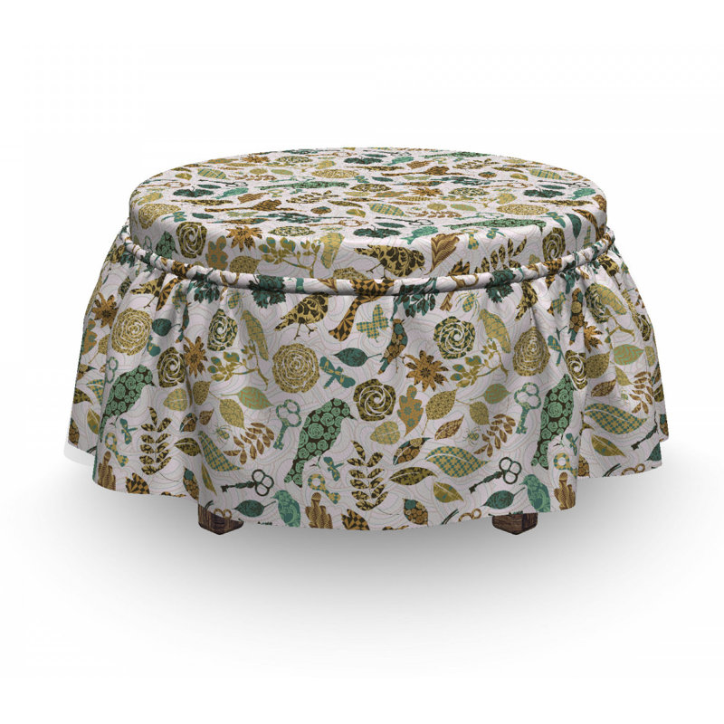 Housse pour repose-pieds oiseaux et libellules