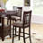 Contemporary Dining Room Counter height 5pc Dining Set Round Table w Leaf & 4x Side Chairs