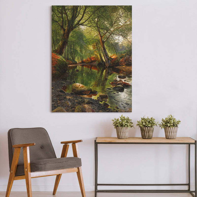 A Woodland Stream by Peder Mork Monsted - Wrapped Canvas Print, 80cm H x 60cm W x 4cm D