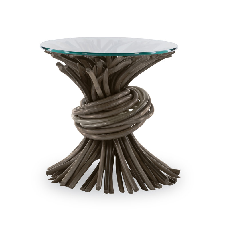 Caribe Glass End Table, Gray