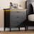 3-Drawer Bedside Table with Charging Station & LED Lights – Modern Wooden Dresser for Bedroom Storage (Black Dark Oak)-1947066791