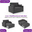 122cm Upholstered Convertible Sleeper Sofa Bed with Square Arm, Tufted Back, Pull-Out Chaise and Cushions