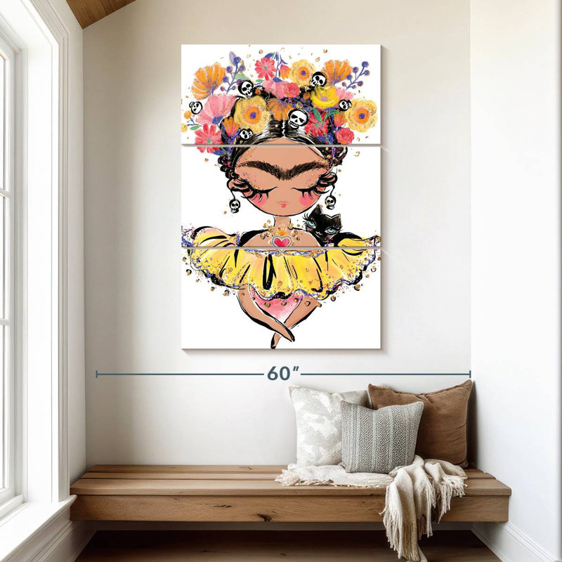 Caricature de Keiraleigh, Frida Kahlo, H 50 po x l 32 po
