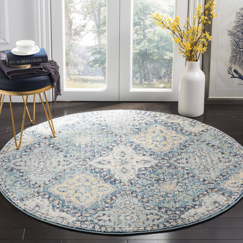 Osakis Performance Geometric Rug, Round 5'3"
