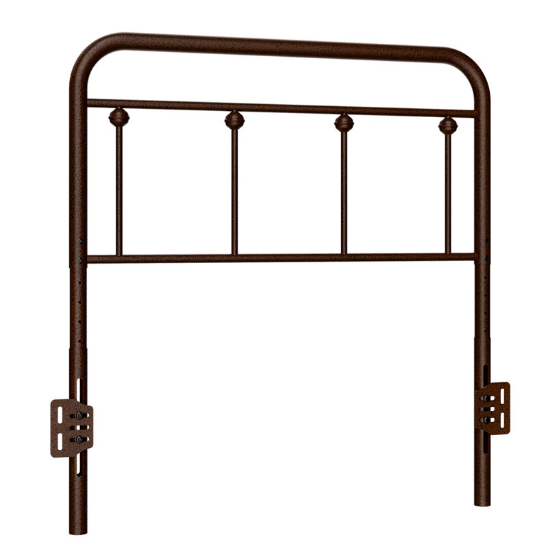 August Grove® Metal Headboard - Adjustable Height - Farmhouse Victorian Style, Twin/Extra-Long Twin, Brown