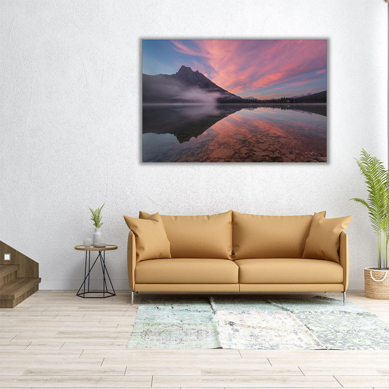 «Emerald Lake Evening», reproduction d'art sur toile, H 12 po x l 18 po