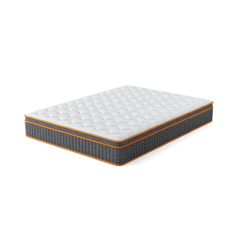 Matelas hybride pour lit très grand / double de 12 pouces - option complète de 10 pouces, mousse à mémoire de forme et ressorts ensachés, support ferme moyen pour soulager les maux de dos, transfert de mouvement zéro, tissu tricot respirant