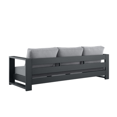Hoyt 92.52” Outdoor Aluminum 3-Seater Sofa