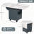 Kitchen Island with Wheels, Wooden Folding Dining Table, Multifunctional Dining Table, Marble Textured Table Top