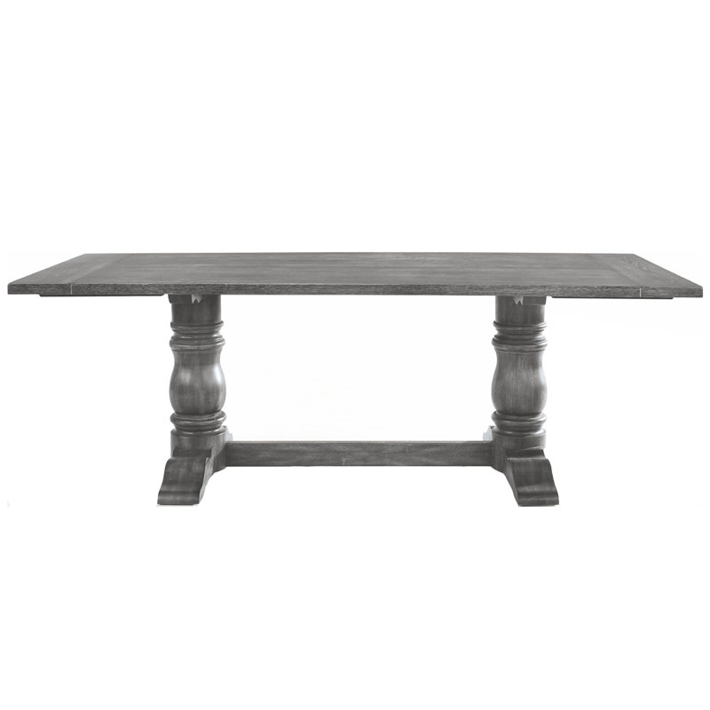 Rectangular Trestle Table with Double Turned Pedestal