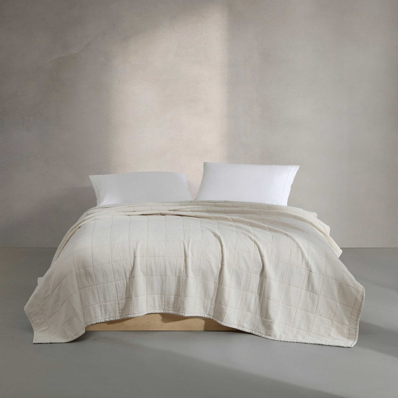 Calvin Klein Modern Cotton Melange Sheet Set, Courtepointe pour grand lit + 2 taies décoratives
