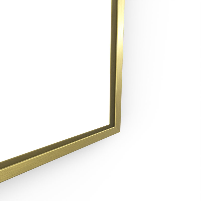 Casmalia Metal Flat Wall Mirror, Brushed Brass