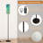  68.5" Standing Floor Lamp Leaves Tropic Palm Leaves Seamless Graphic Jungle Print Dimmable Metal Pole Lamp with Linen Lampshade LED Bulb Included