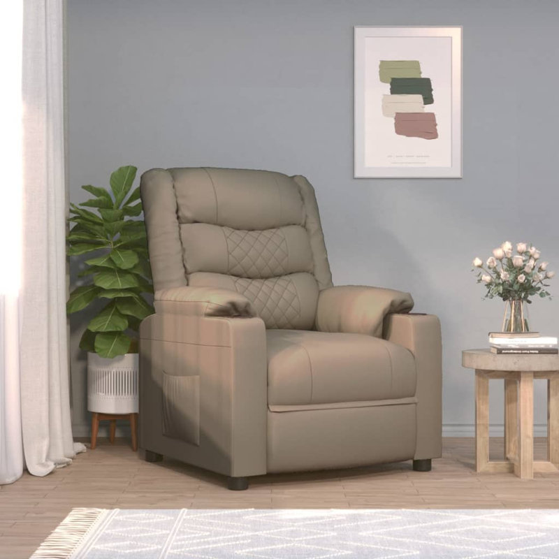 Kanth Faux Leather Massage Chair, Cappuccino