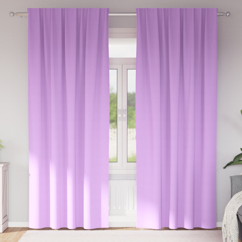Curtains With Curtains 2 Pcs Polyester, Purple, 140cm Width x 225cm Drop