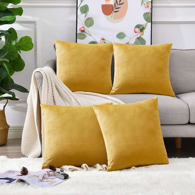 Eva-Sophia Square Scatter Cushion, Ochre
